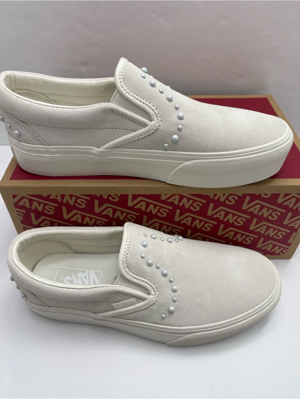 Vans WMNS Classic Slip-On Platform Pearls Marshmallow VN000EA9CCZ Sneakers